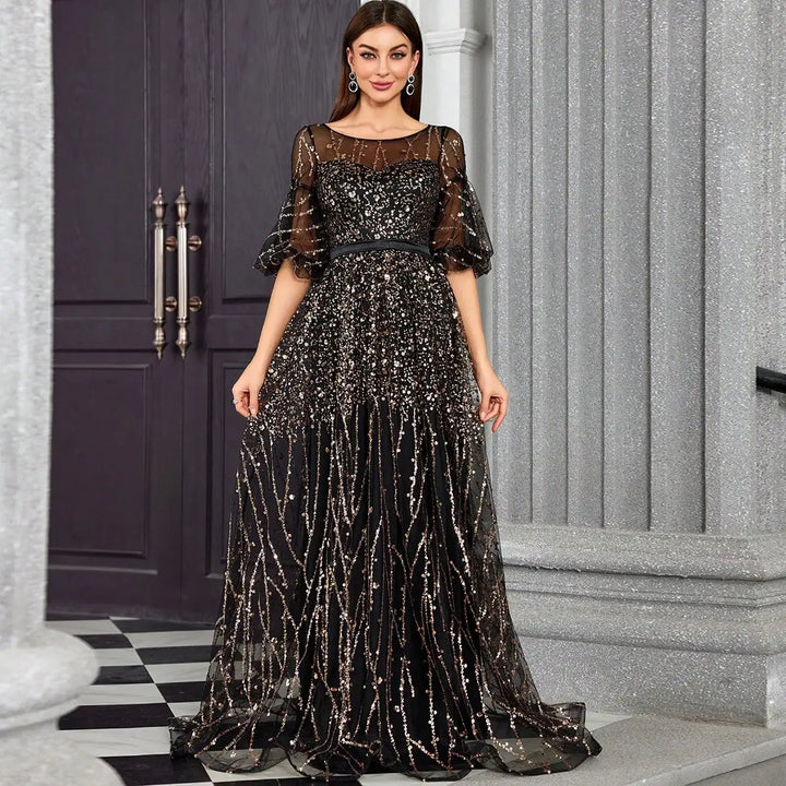 Sweet Semi-transparent Evening Party Dress