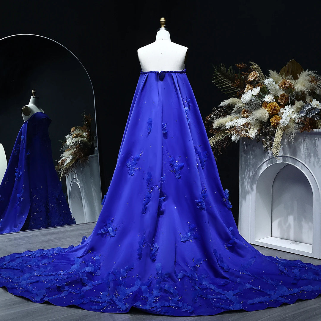 Sophisticated Crystal 3D Flower Evening Dress