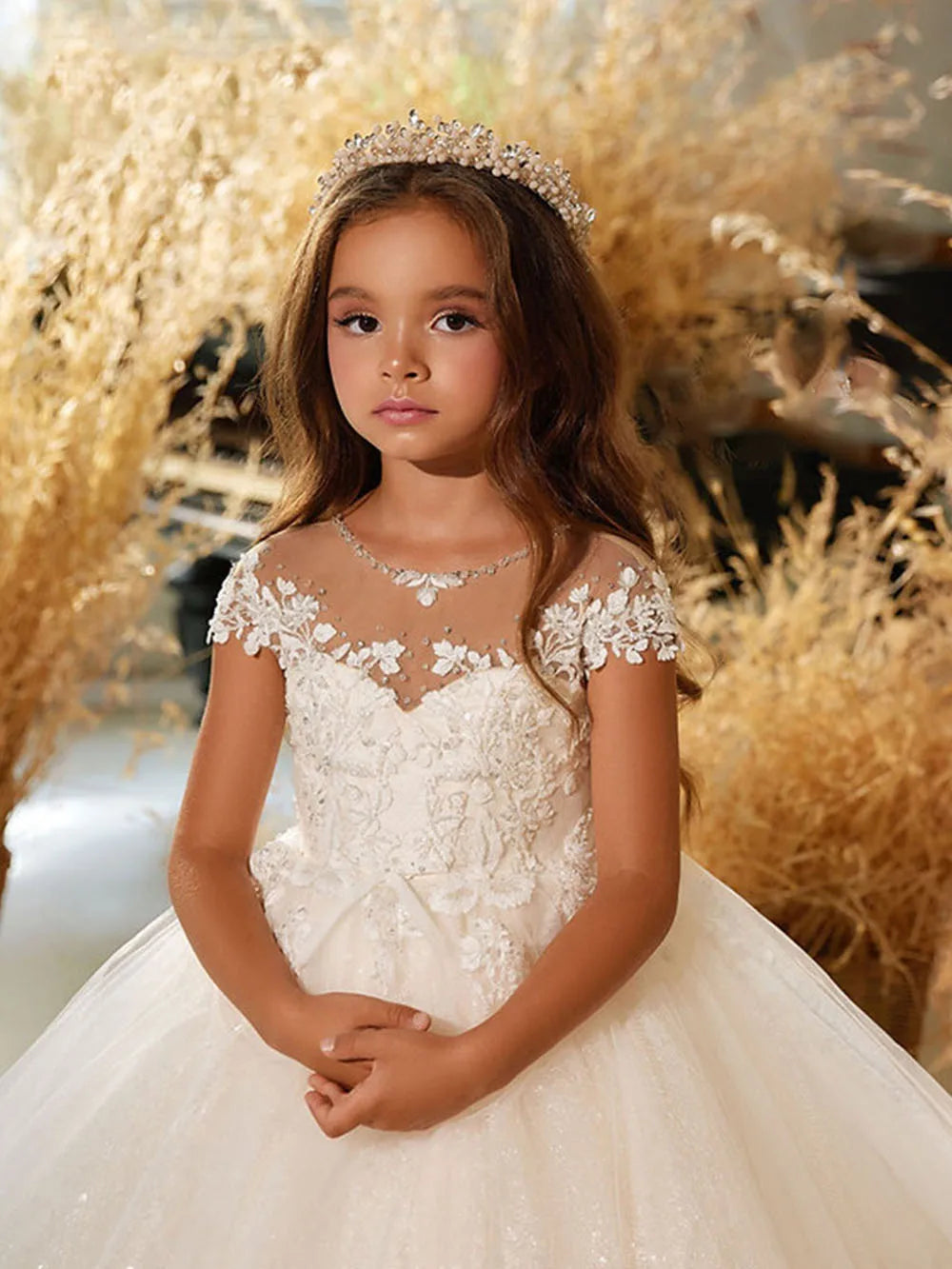 Shining Tulle Princess Ball Gown Dress