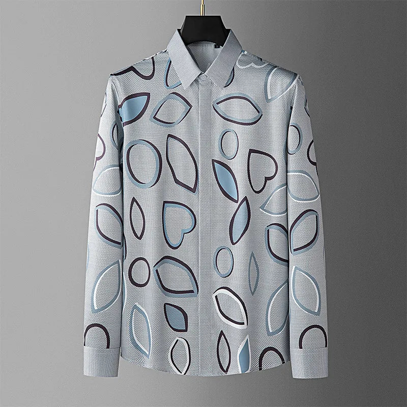 Luxury Geometric Print Smart Shirt