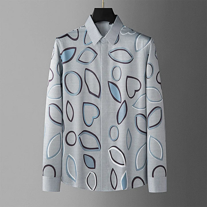 Luxury Geometric Print Smart Shirt