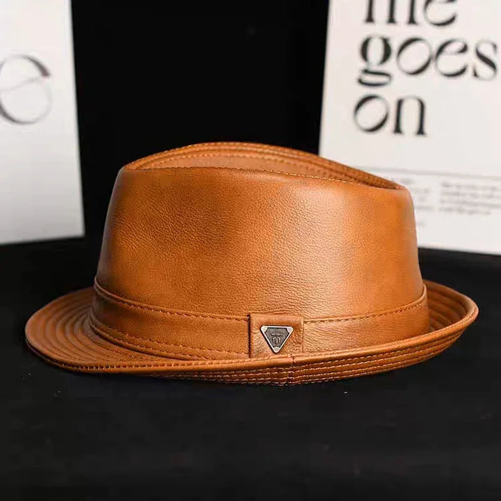Premium Leather Gentleman Brim Hat