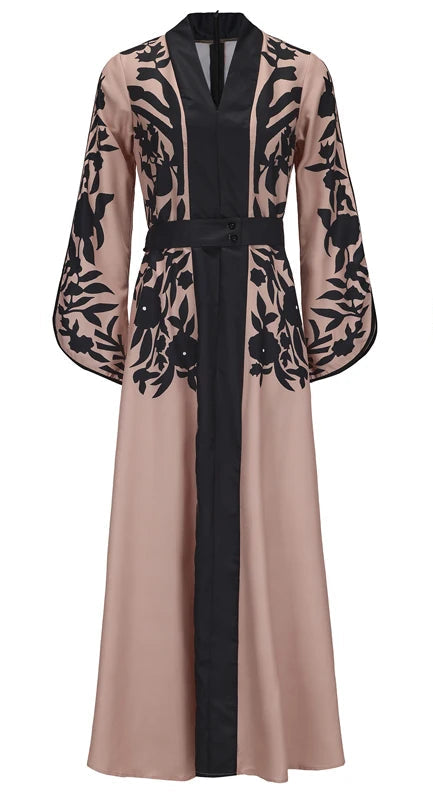 Trendy Flared Sleeves Abaya Dress