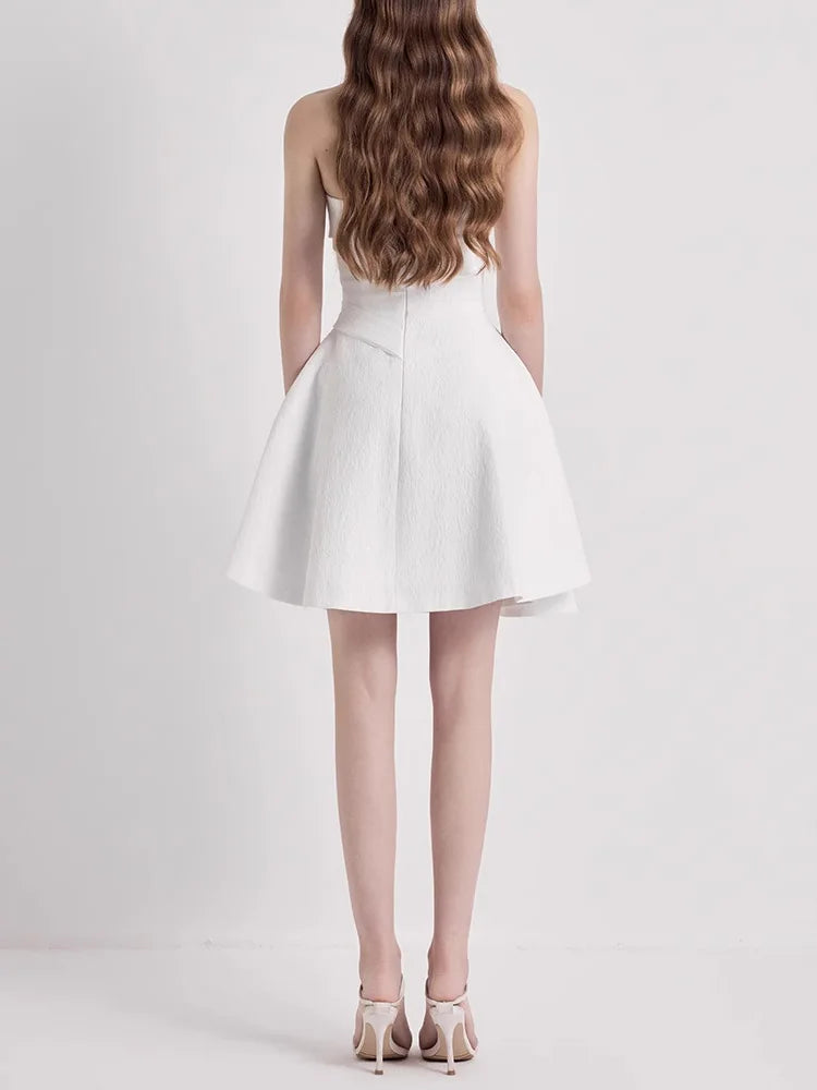 Stylish Flowy Strapless Mini Dress