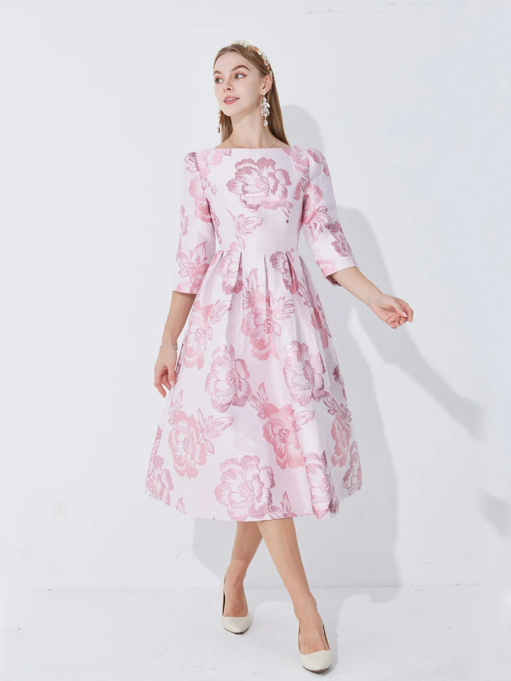 Total Appeal Three-Quarter Flared Sleeves Dress