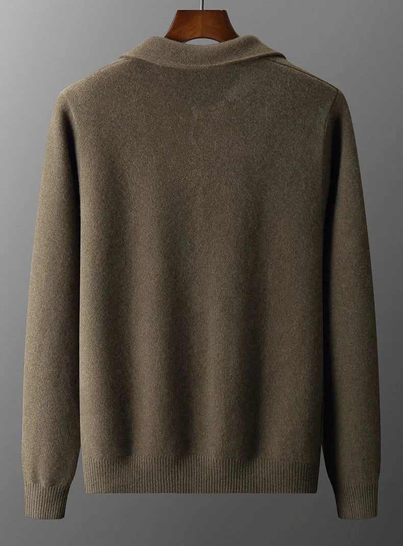 Polo Neck Wool Cardigan