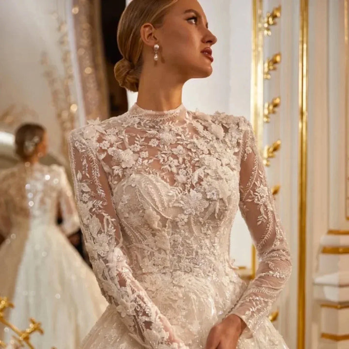 Lovely Appliqued A-Line Bridal Dress