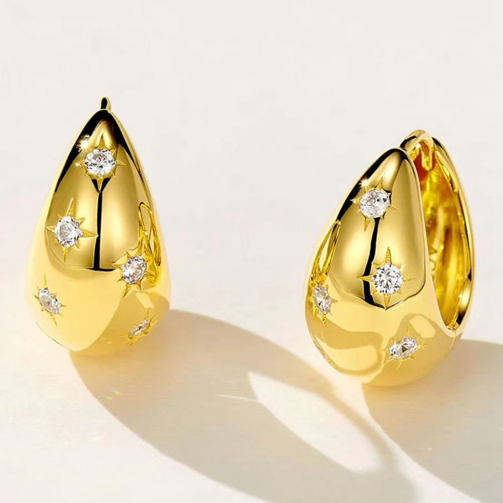 Luxury 18K Gold Plated Sparkling Earrings