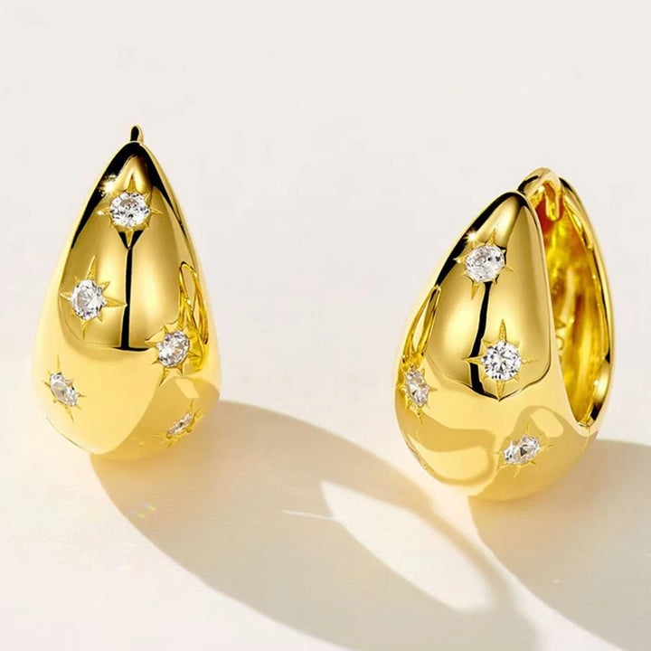 Luxury 18K Gold Plated Sparkling Earrings
