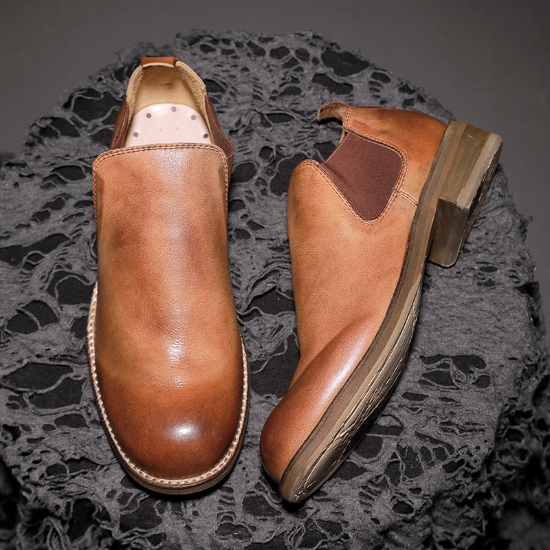 Vintage Step-In Leather Chelsea Boots