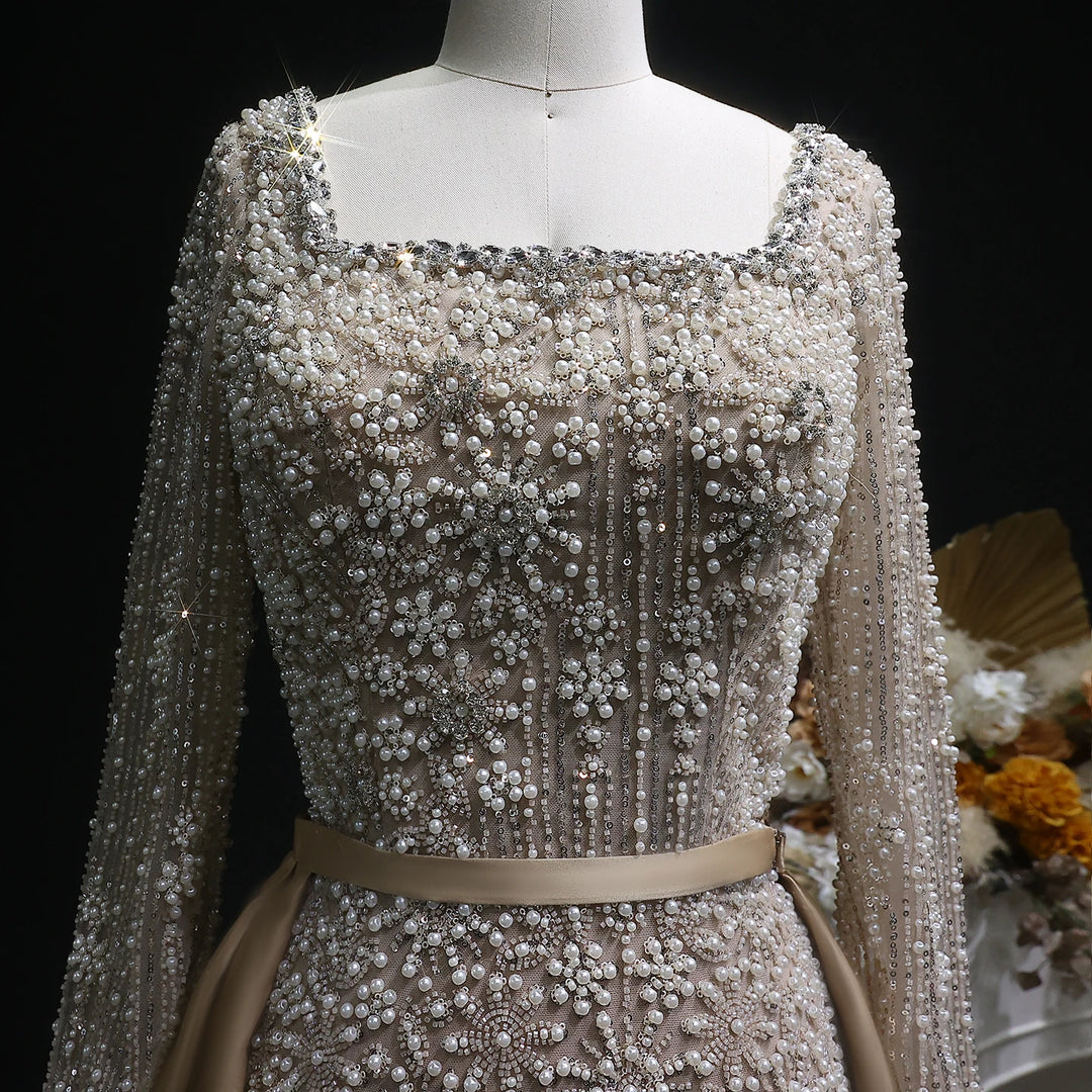 Polished Beaded Evening Couture Dress