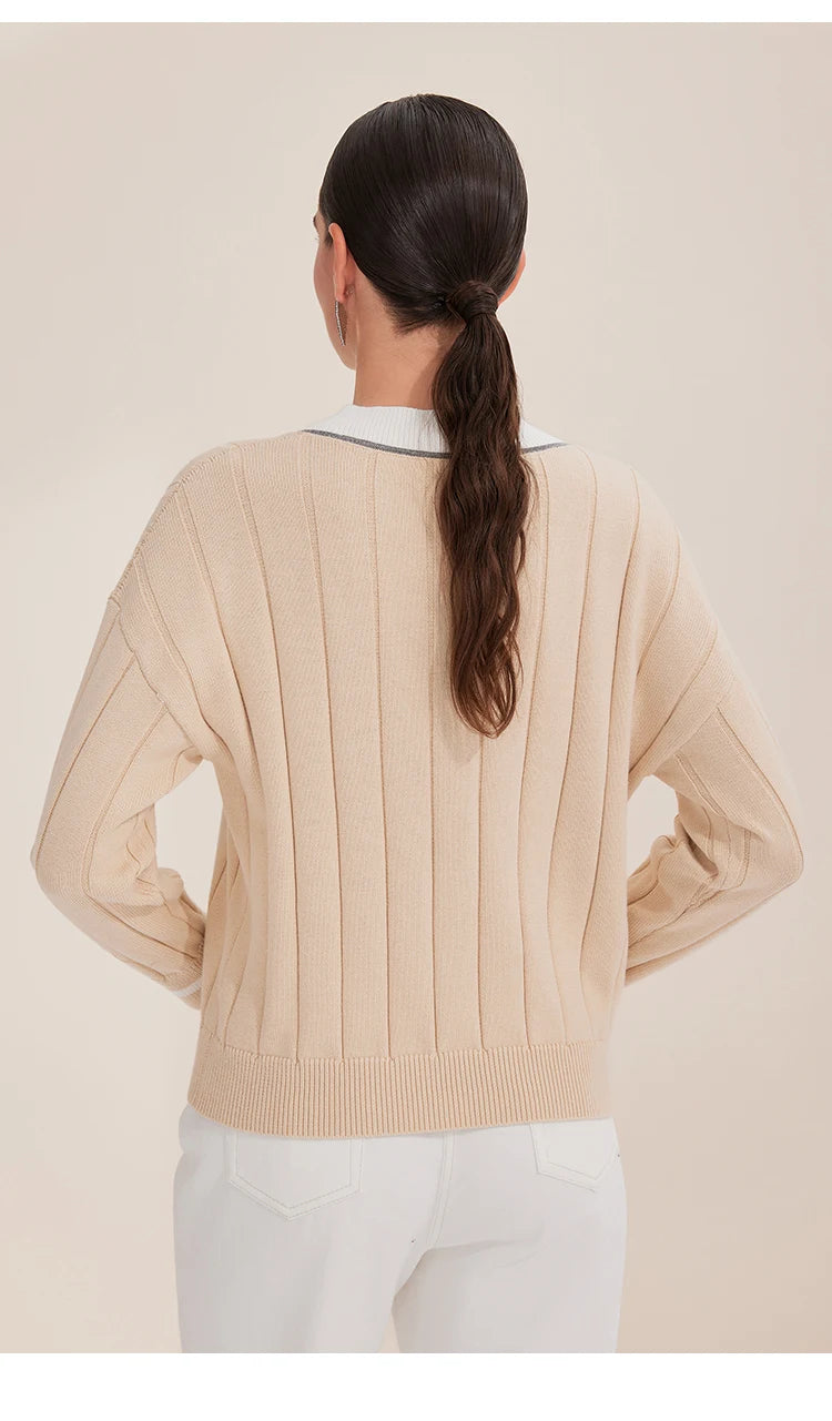 Gorgeous Ribbed Cotton Pullover Sweater