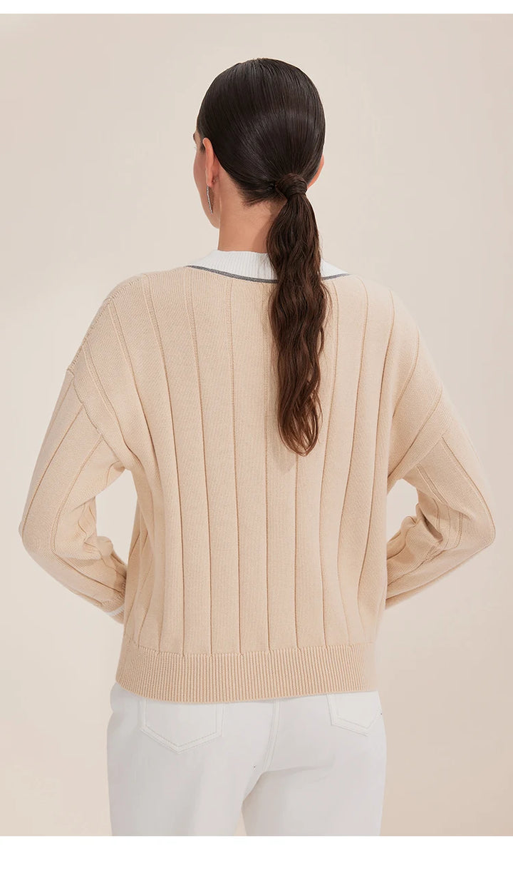 Gorgeous Ribbed Cotton Pullover Sweater