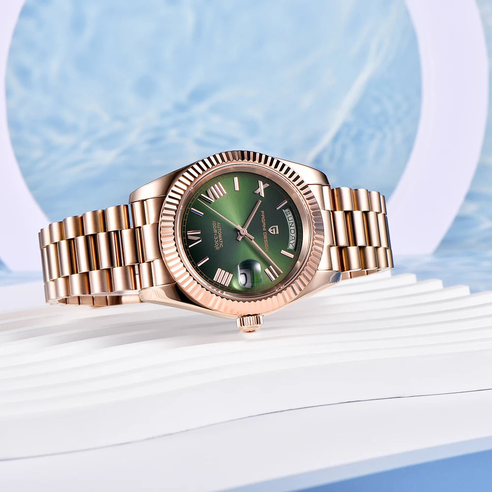 Stylish Sapphire Mirror Mechanical Wristwatch