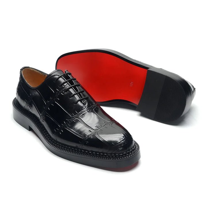 Elegant Social Genuine Leather Black Oxfords Shoes
