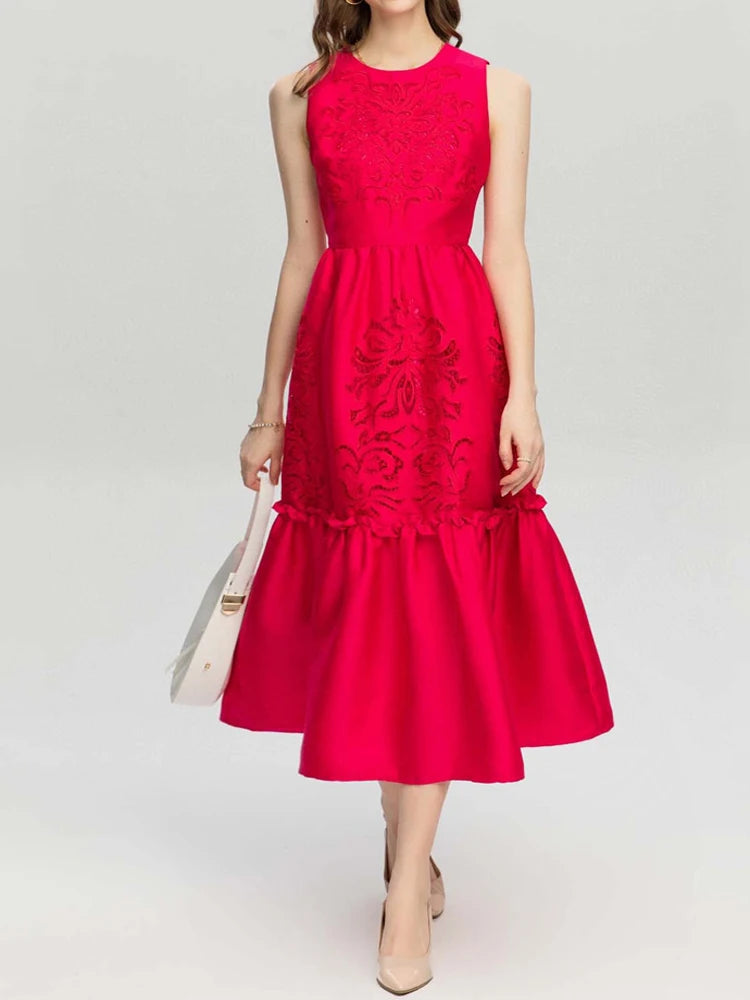Elegant Embroidered Women's Cocktail & Party Dress