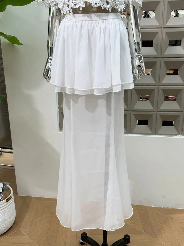 Alluring Chiffon Two Piece Skirt Set