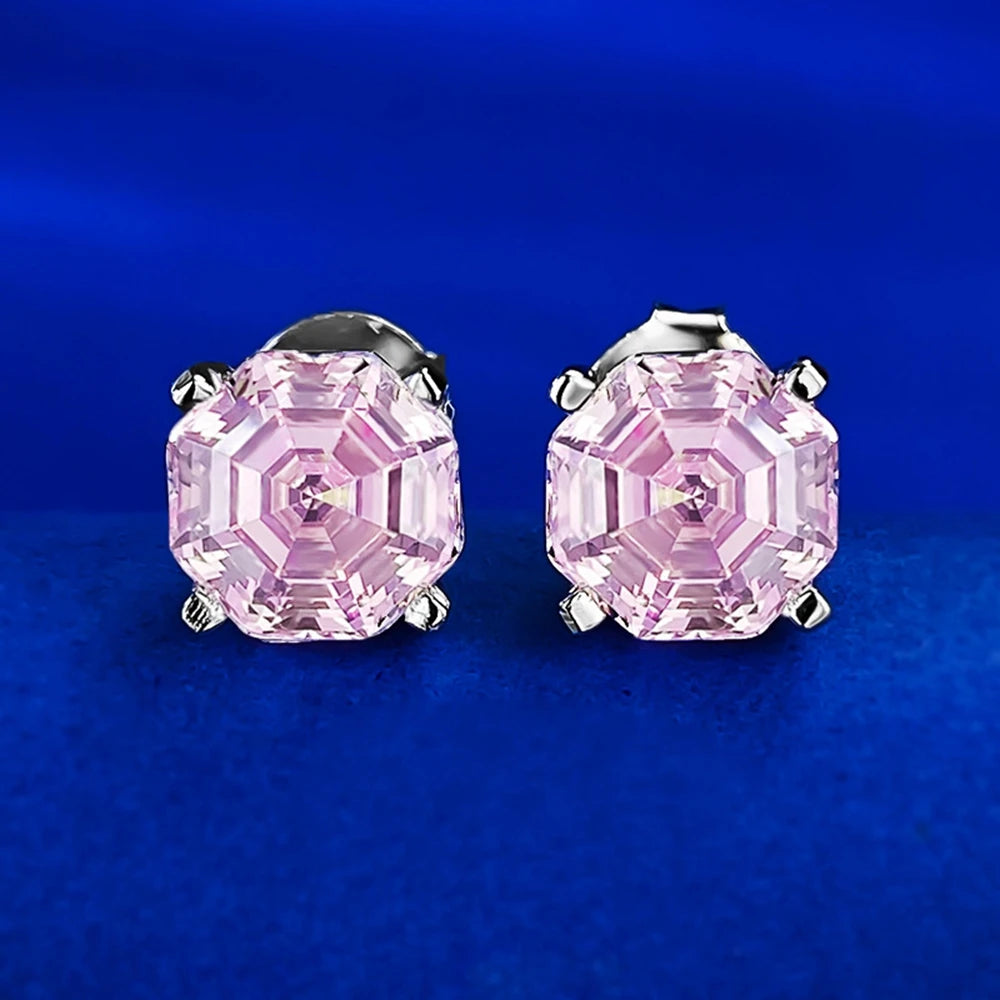 Refined Asscher Cut Stud Earrings