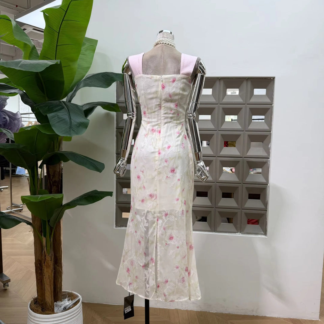 Captivating Floral Printed Long Evening Dress