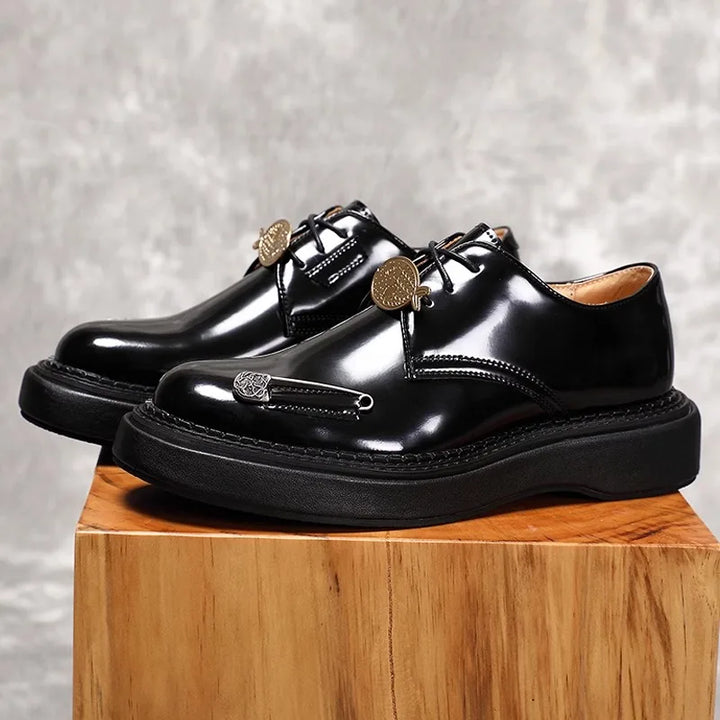 Premium Leather Oxford Thick Sole Shoes