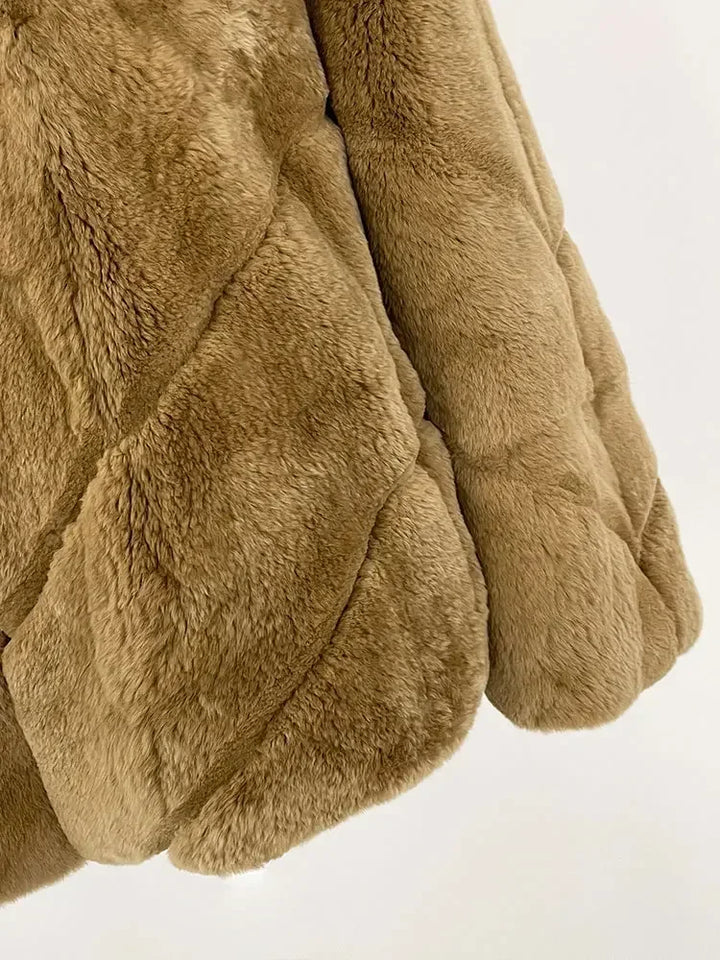 Natural Thickened Cute Fur Warm Coat