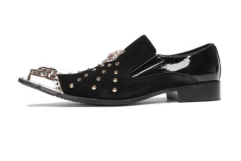 Stylish Rivet Suede Leather Dress Shoes