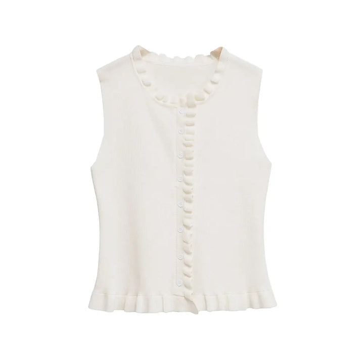 Stylish Soft Ruffled Knitted Vest