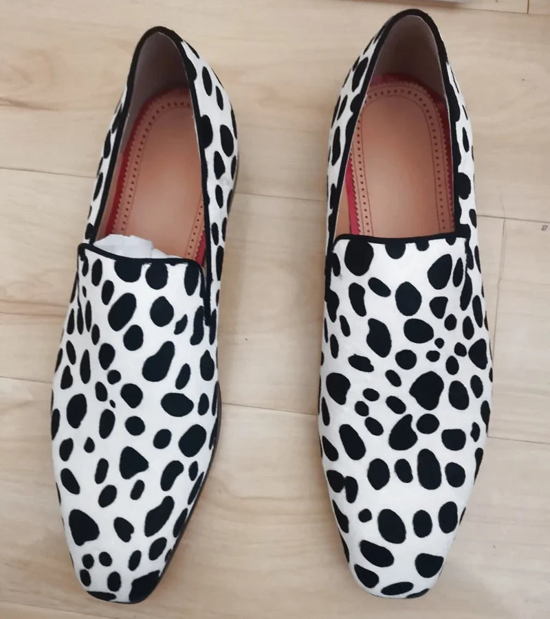 Elegant Cow Spots Fashion Slip-On Loafers