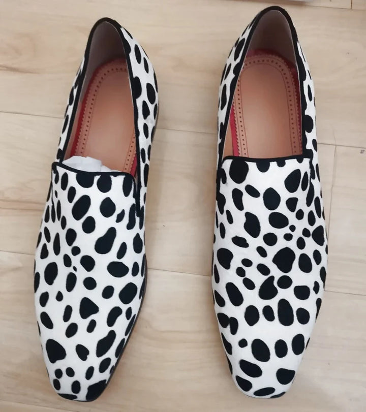 Elegant Cow Spots Fashion Slip-On Loafers
