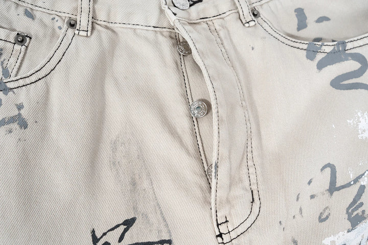 Hand-painted Graffiti Baggy Jeans