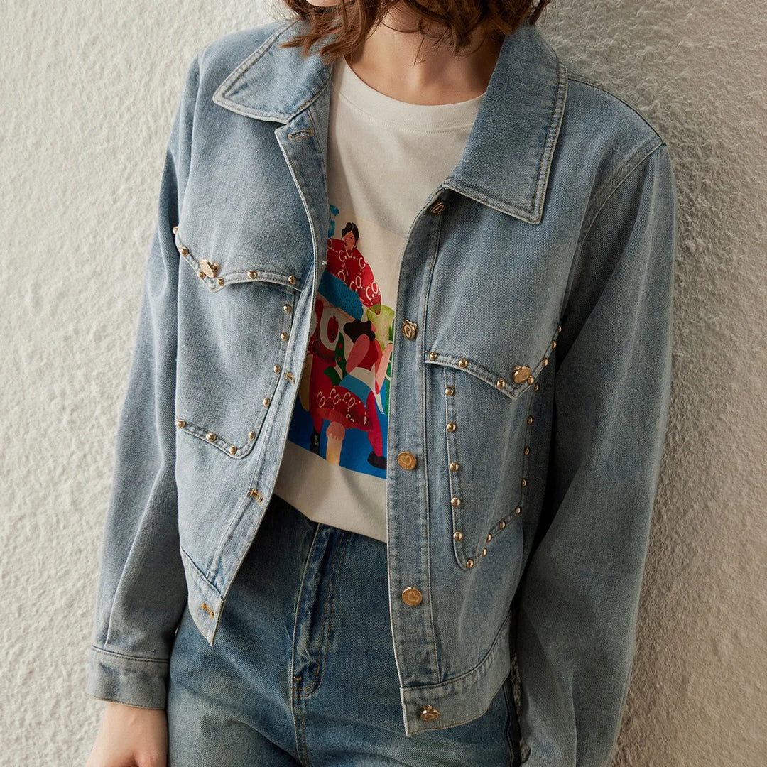 Rivet Large Pocket Denim Jacket