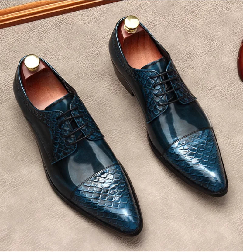 Handsome Embossed Fish Scale Patterned Shoes