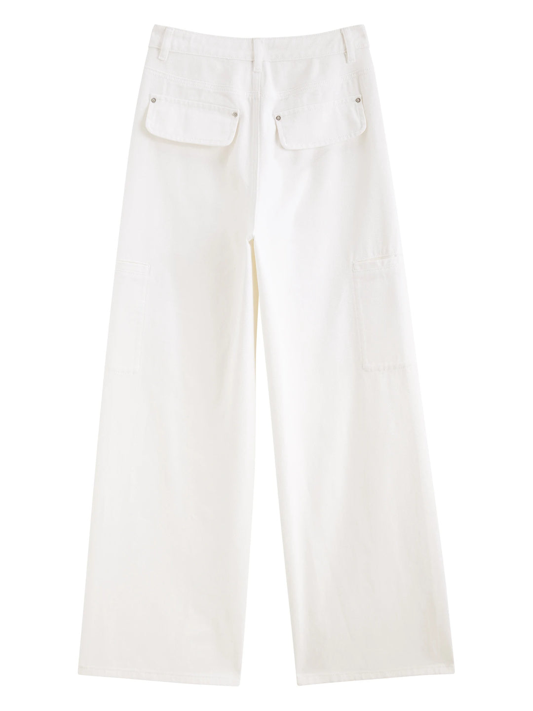 Pantalon cargo blanc élégant et ample pour femme