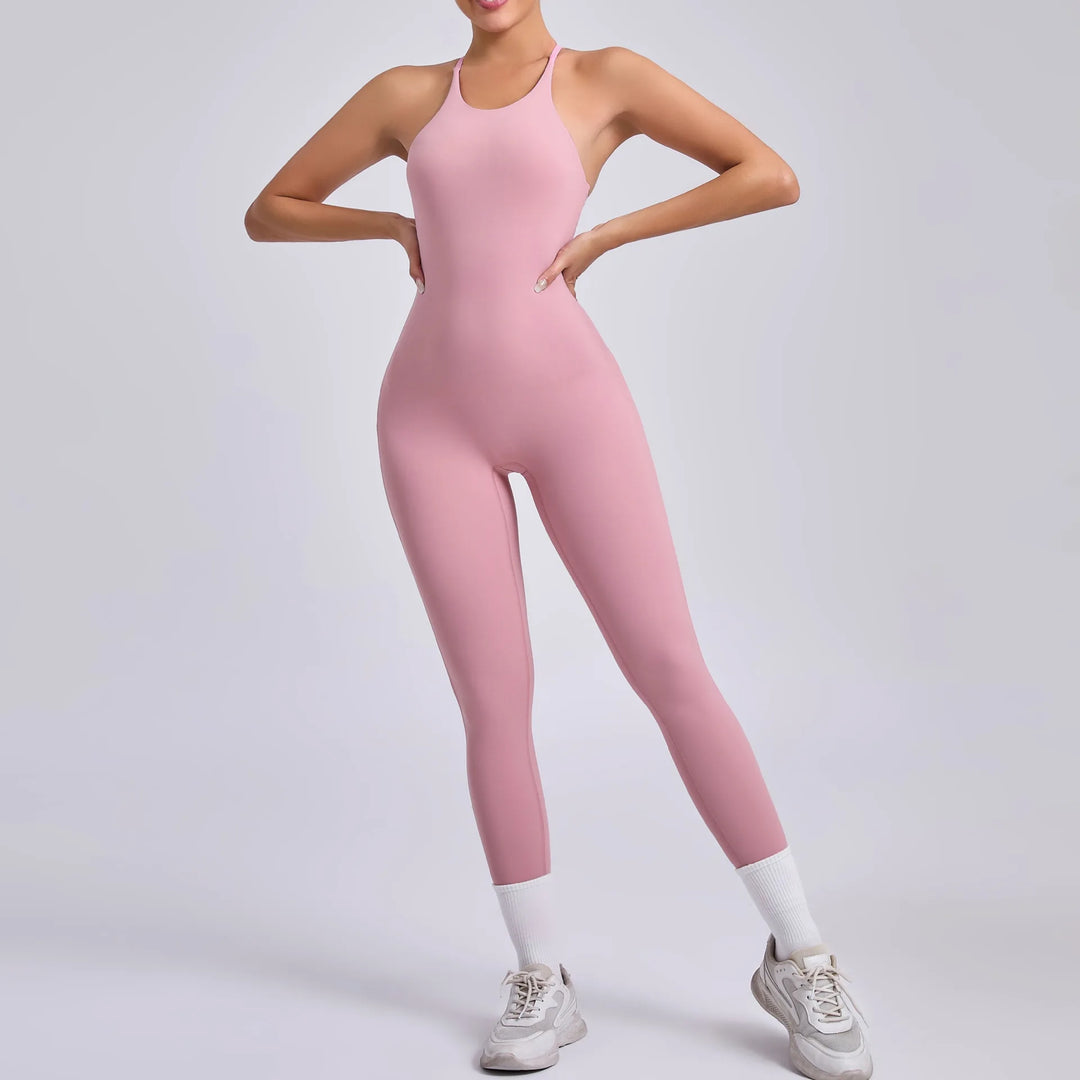 Stretchy Cross-Strap Training Romper