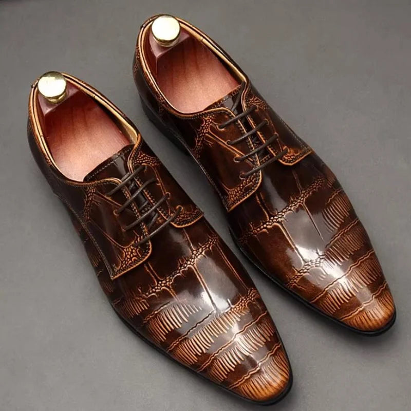 British Style Luxurious Embossed Shoes