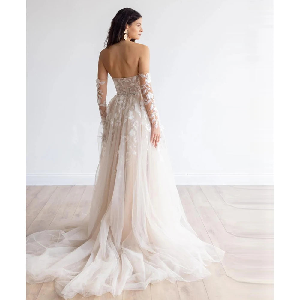 Lovely A-Line Tulle Bridal Dress