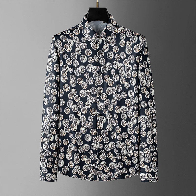 Elegant Retro Slim Fit Social Shirt
