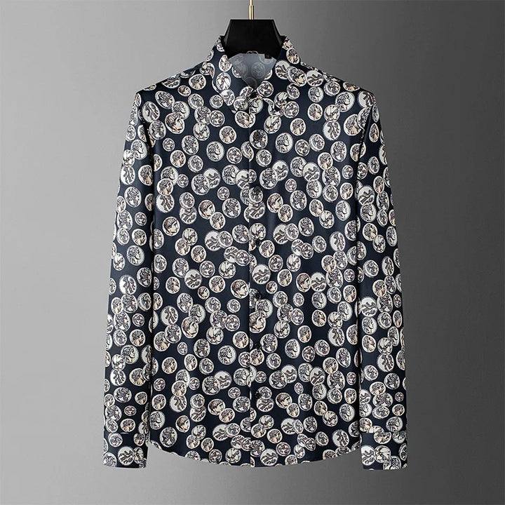 Elegant Retro Slim Fit Social Shirt