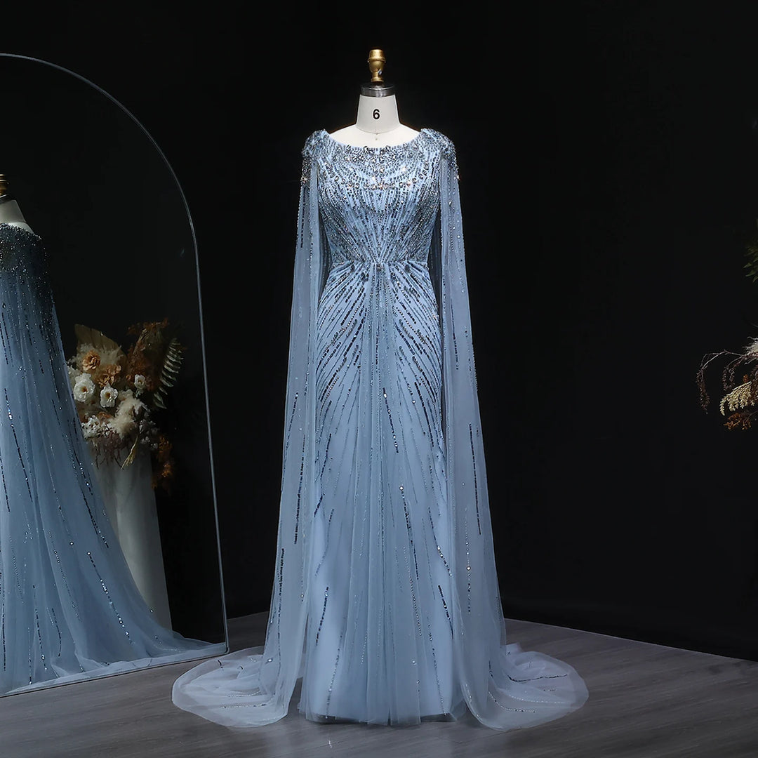 Exquisite Beading Arabic Evening Gown