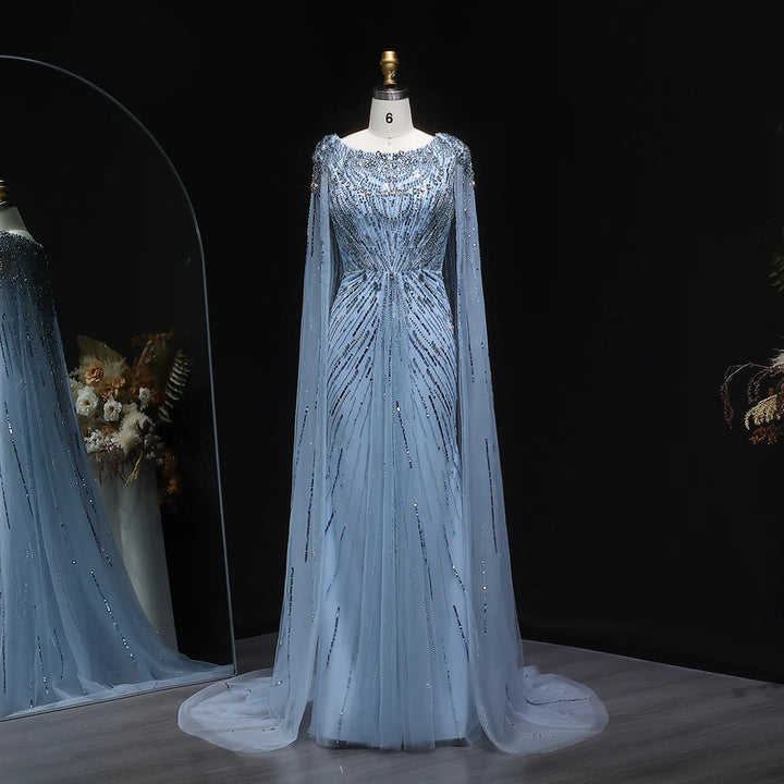 Exquisite Beading Arabic Evening Gown