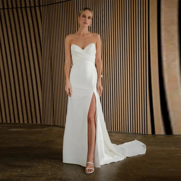 Modern Side Slit Mermaid Wedding Dress
