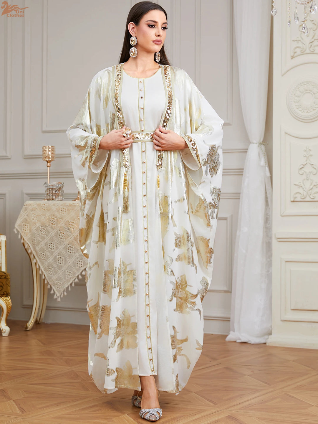 Luxury Two-Piece Maxi Abaya Dress