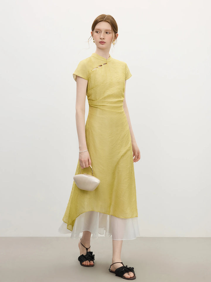 Stylish Willow Smoke Green Long Dress