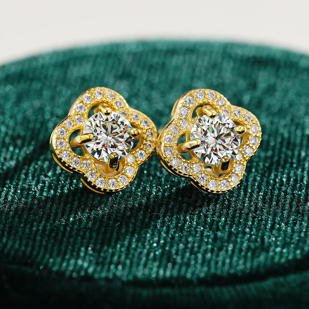 Luxury Plum Blossom Diamond Earrings