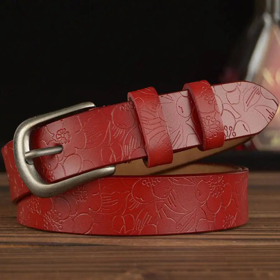 Bold Genuine Leather Pin Buckle Belt