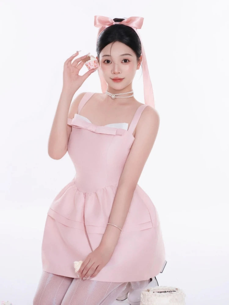 Graceful Lace-up A-line Mini Dress