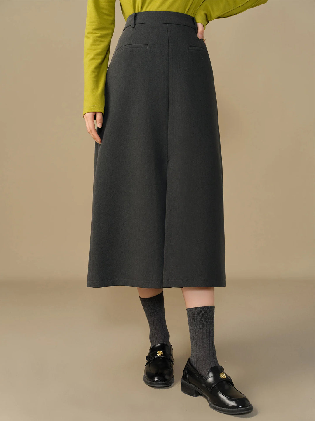 Chic Retro Hemline Pleated Skirt