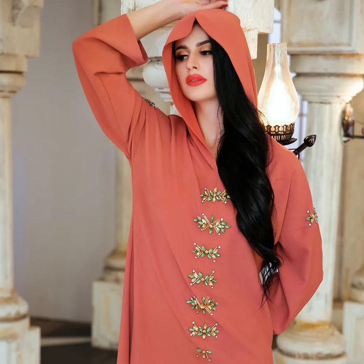 Split Hem Hooded Abaya Dress