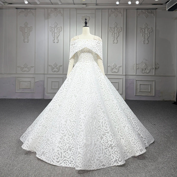 Robe de mariée luxueuse à paillettes, robe de bal, col bateau, manches courtes, robe de mariée personnalisée, chic, DY1313