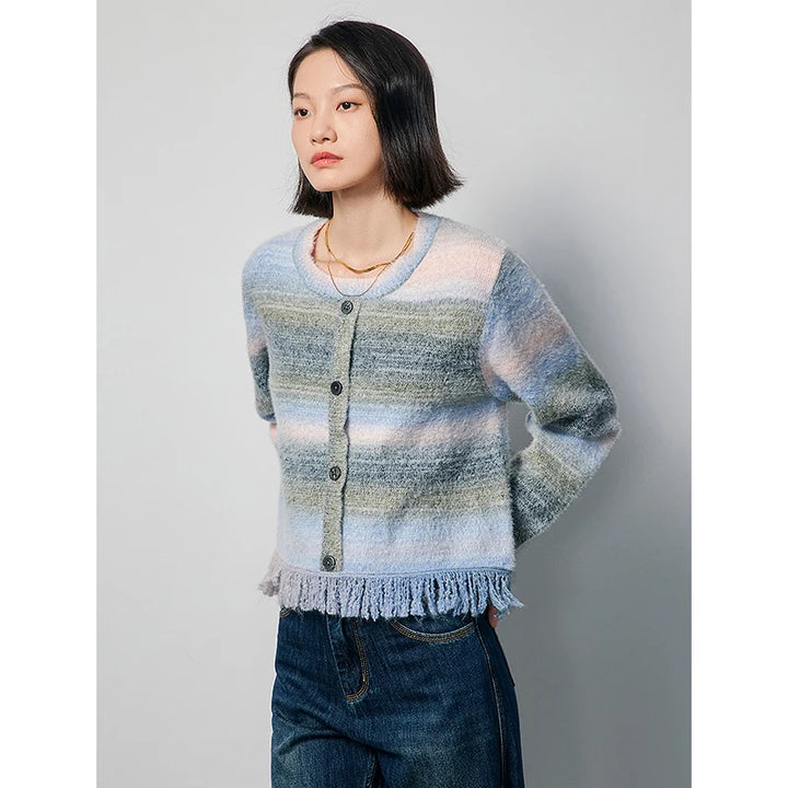 Single-breasted Tassel Cardigan